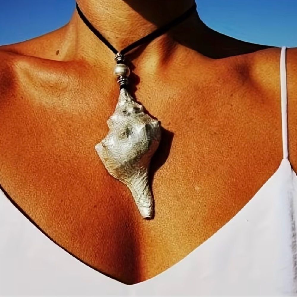 🐚 NEW Shining Silver Shell Pendant Necklace 🐚 - Picture 4 of 6
